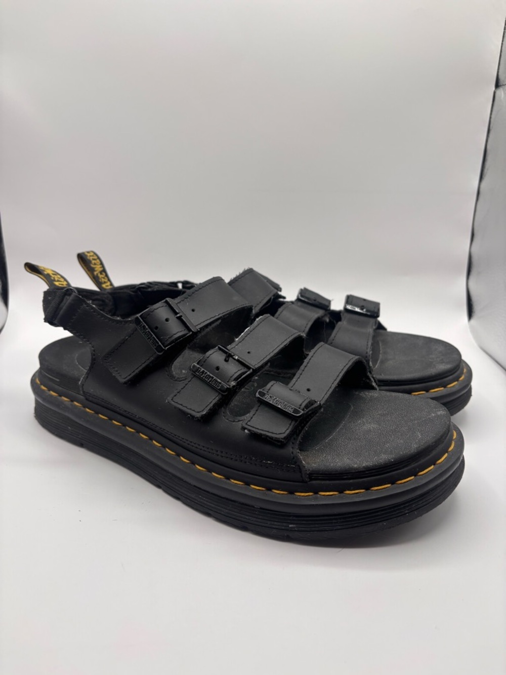 Dr. Martens Solomon Men’s  Hydro Leather Strap Open Toe Buckle Sandals Size 11